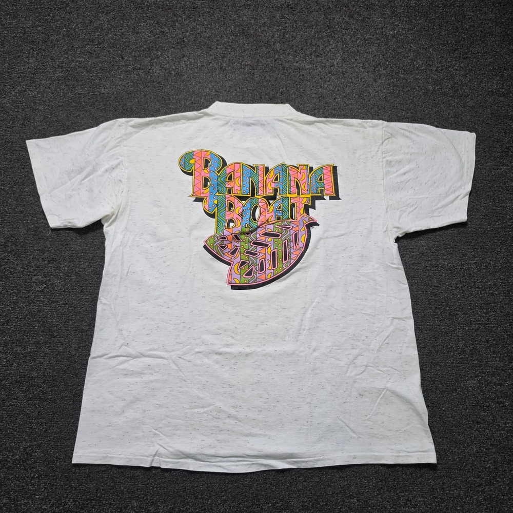 Vintage Banana Boat T-Shirt Grey Marl Mens XL 90s‎ Single Stitch Beach Swim USA